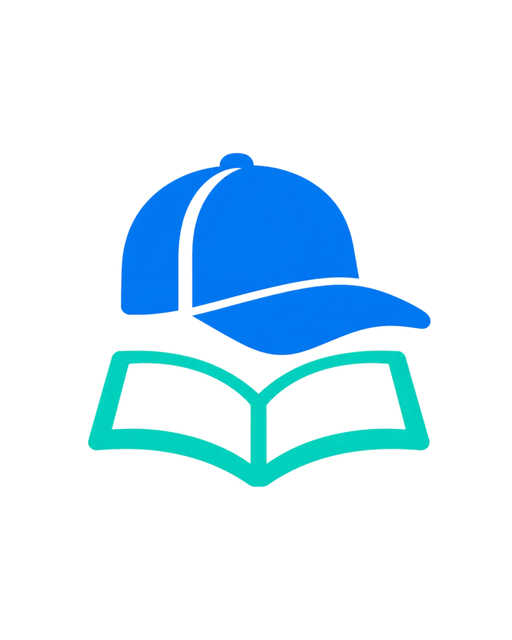 A blue cap above an open book representing Blue Hat Academy