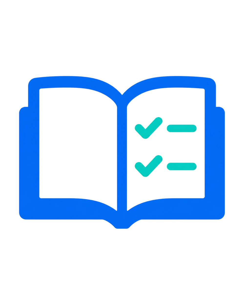 An open course book with a checklist for management and compliance training